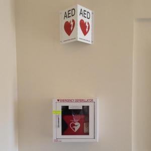 AED on the wall of office
